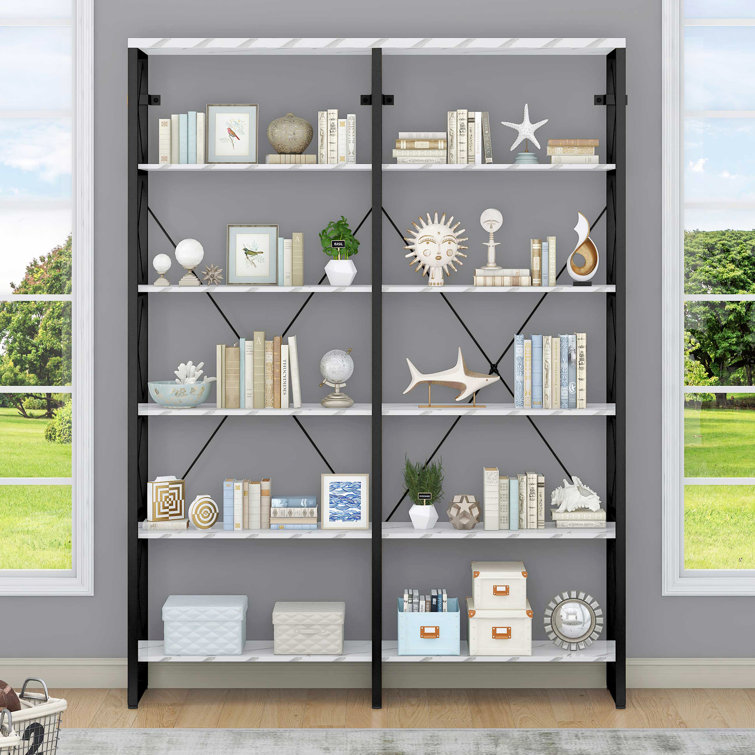 Khajag double best sale etagere bookcase
